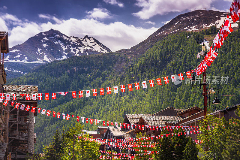 Val d'Isère ski resort - Idyllic alpine landscape at springtime – French alps